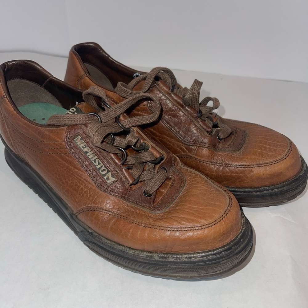 Mephisto Brown Leather Runoff AirJet Walking Shoe Mens Size 8 Casual Sport Shoes